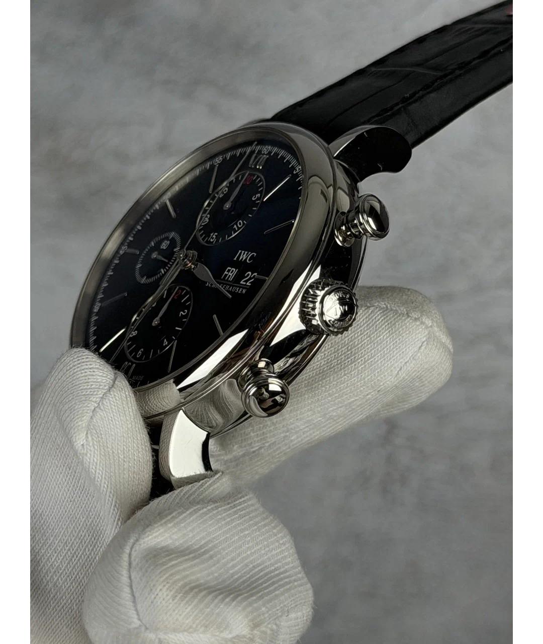 IWC Schaffhausen Черные металлические часы, фото 3