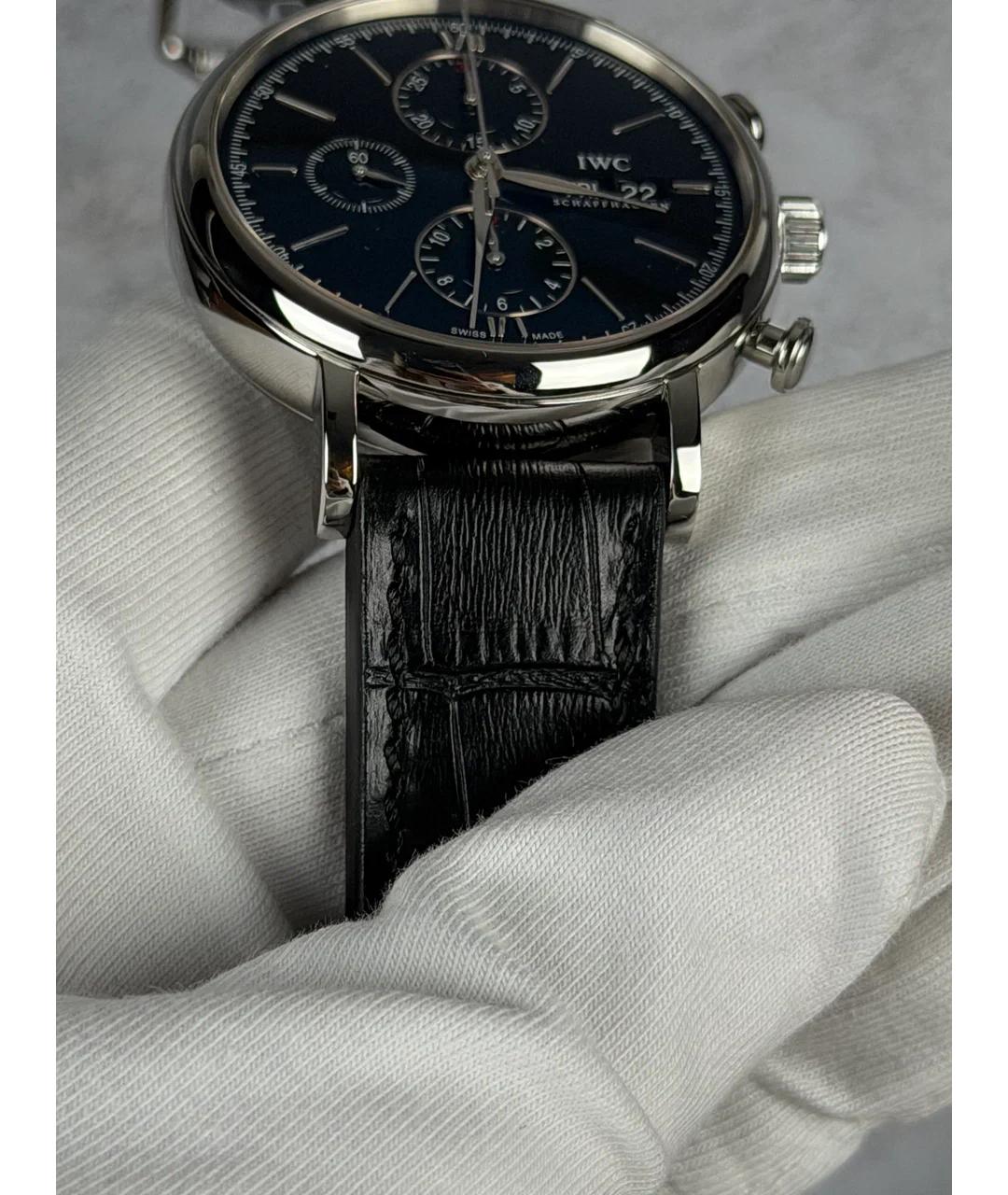 IWC Schaffhausen Черные металлические часы, фото 5