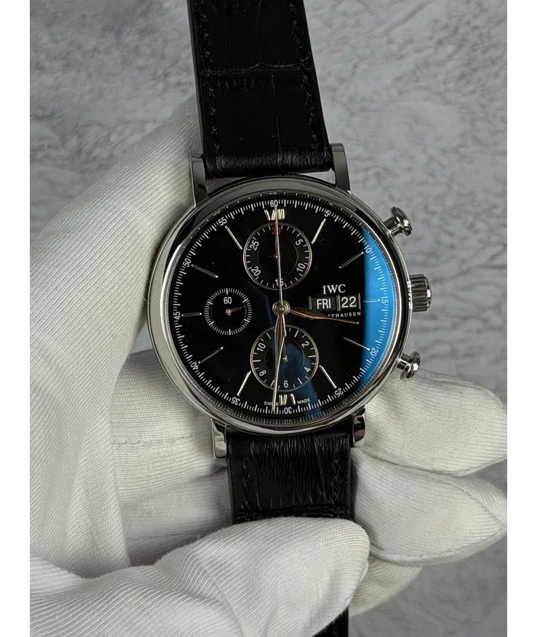 IWC Schaffhausen Черные металлические часы, фото 2