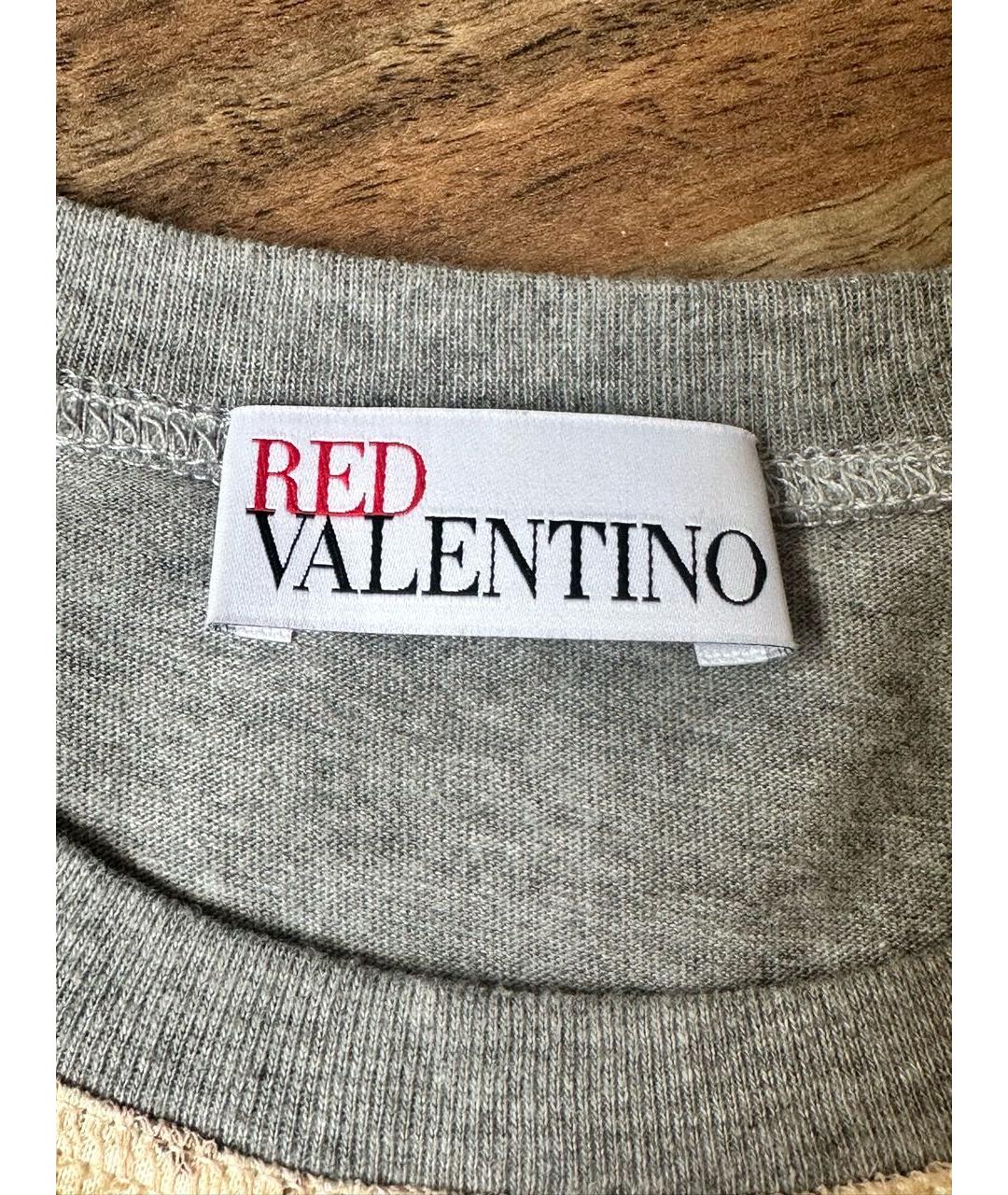 RED VALENTINO Мульти хлопковая футболка, фото 5