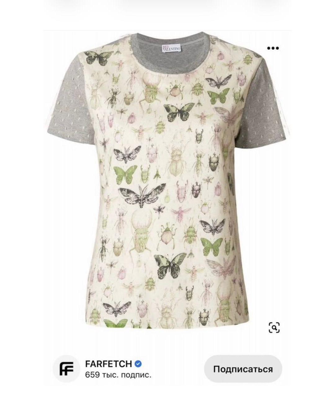 RED VALENTINO Мульти хлопковая футболка, фото 9