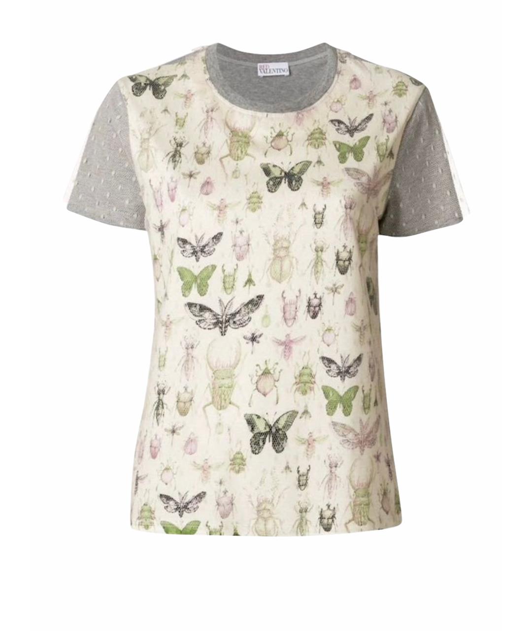 RED VALENTINO Мульти хлопковая футболка, фото 1