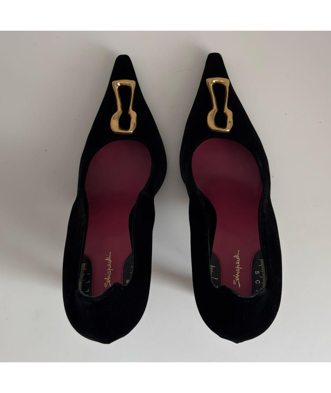 SCHIAPARELLI Черные бархатные туфли, фото 3