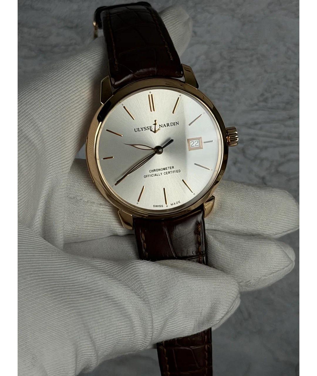 Ulysse Nardin Белые часы из розового золота, фото 2