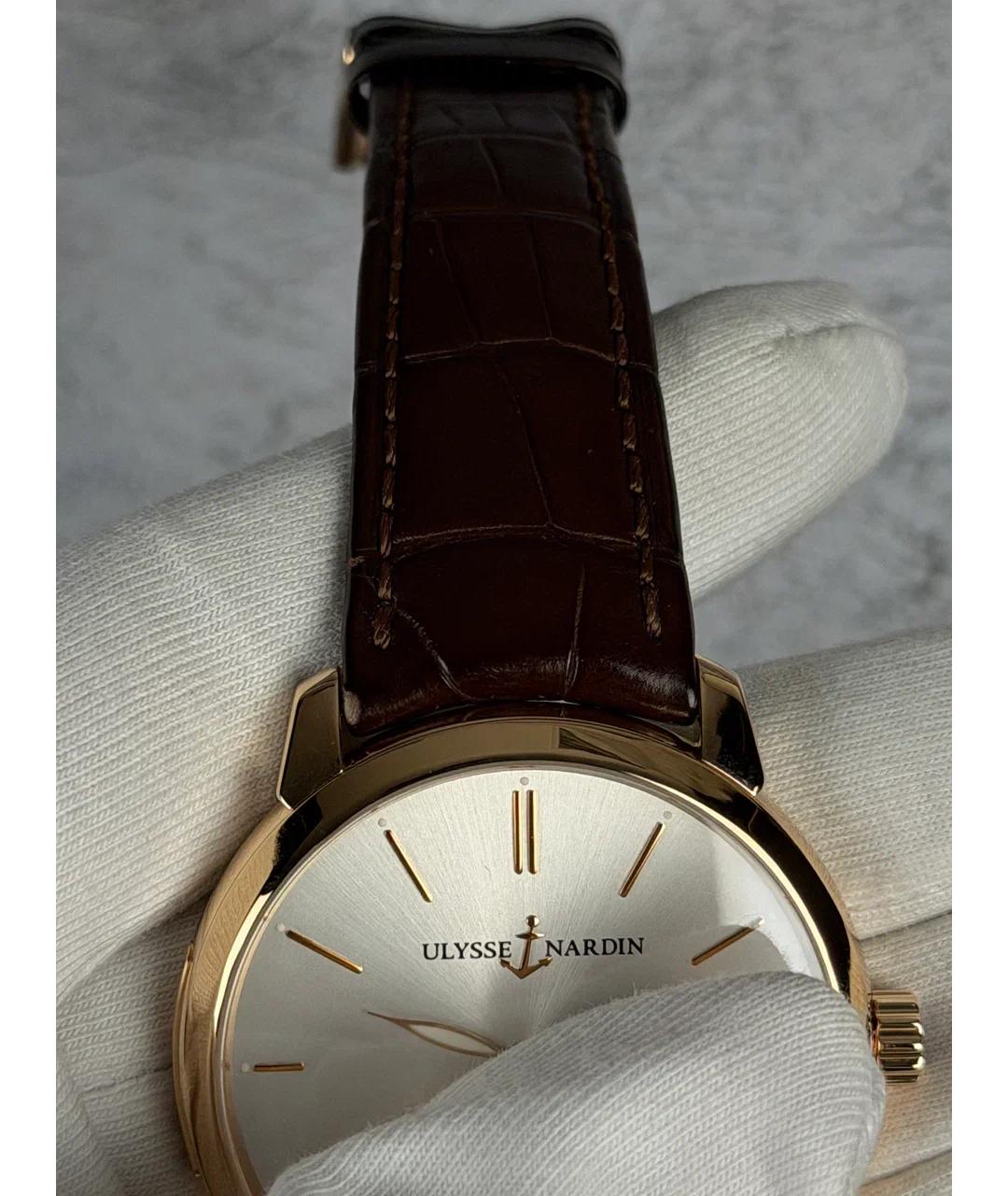 Ulysse Nardin Белые часы из розового золота, фото 4
