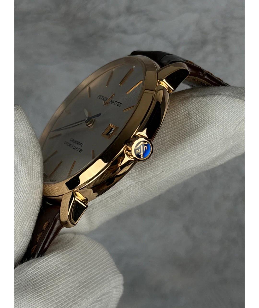 Ulysse Nardin Белые часы из розового золота, фото 3