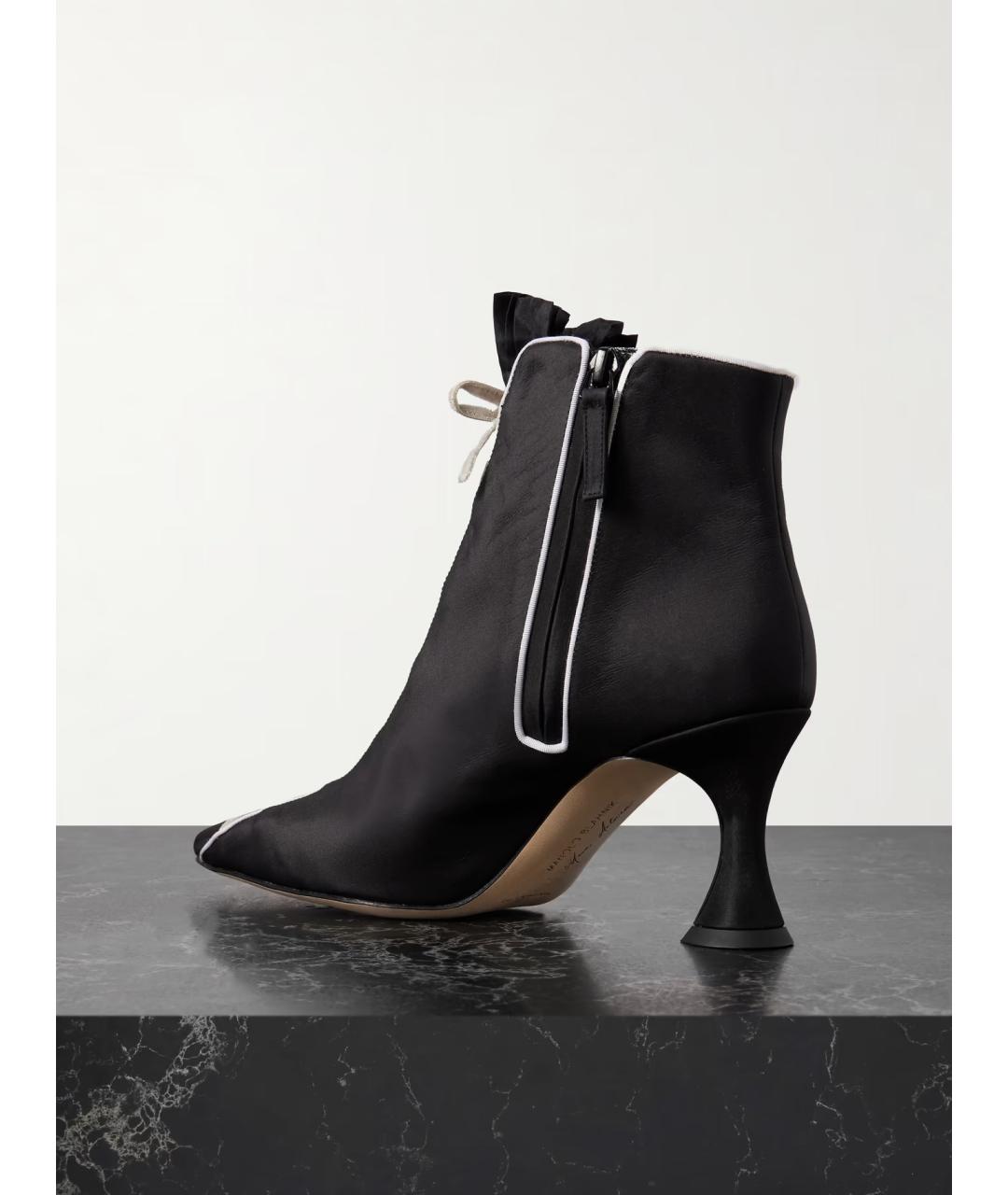 MANOLO BLAHNIK Черные текстильные ботильоны, фото 4