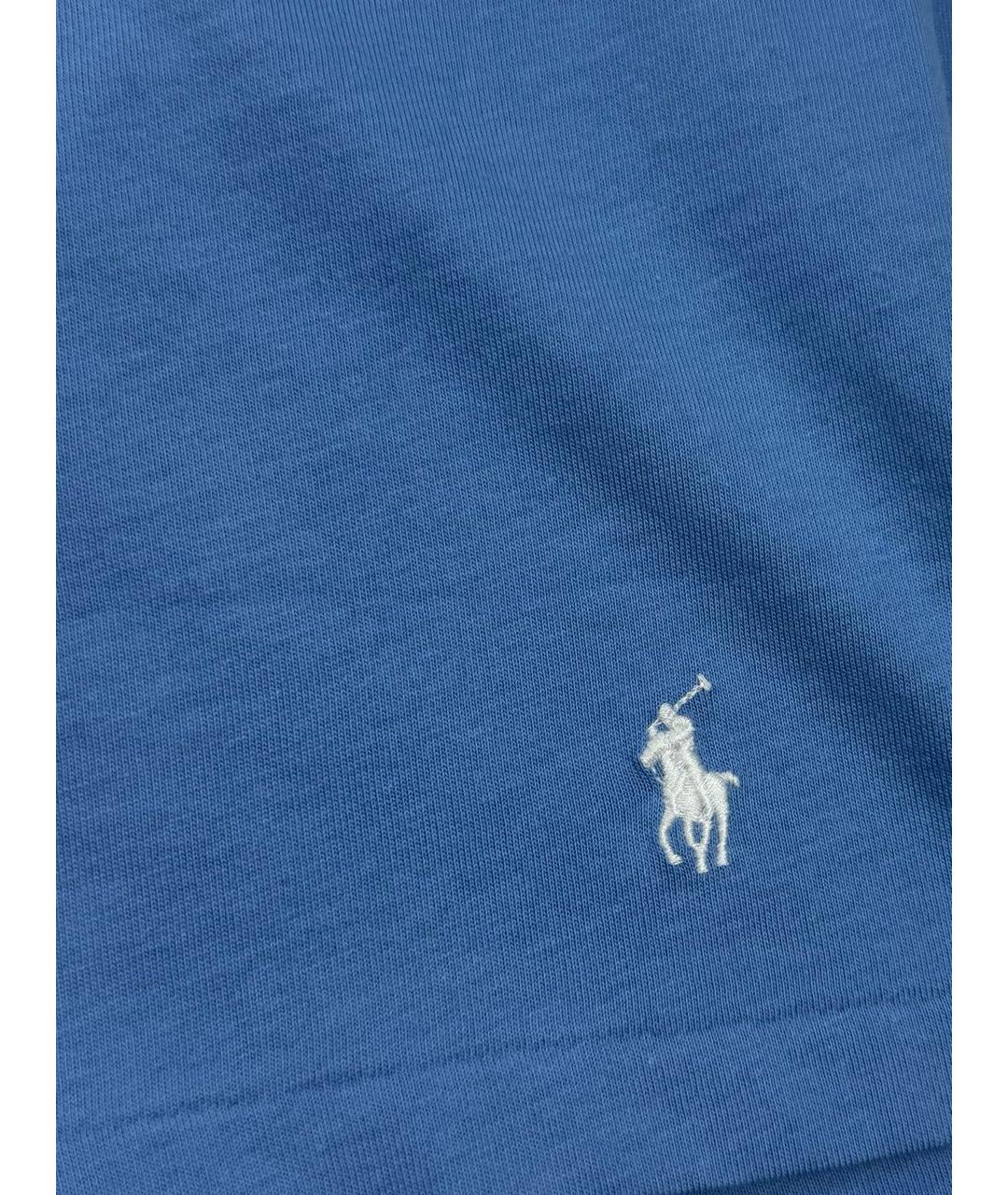 POLO RALPH LAUREN Голубая хлопковая футболка, фото 4