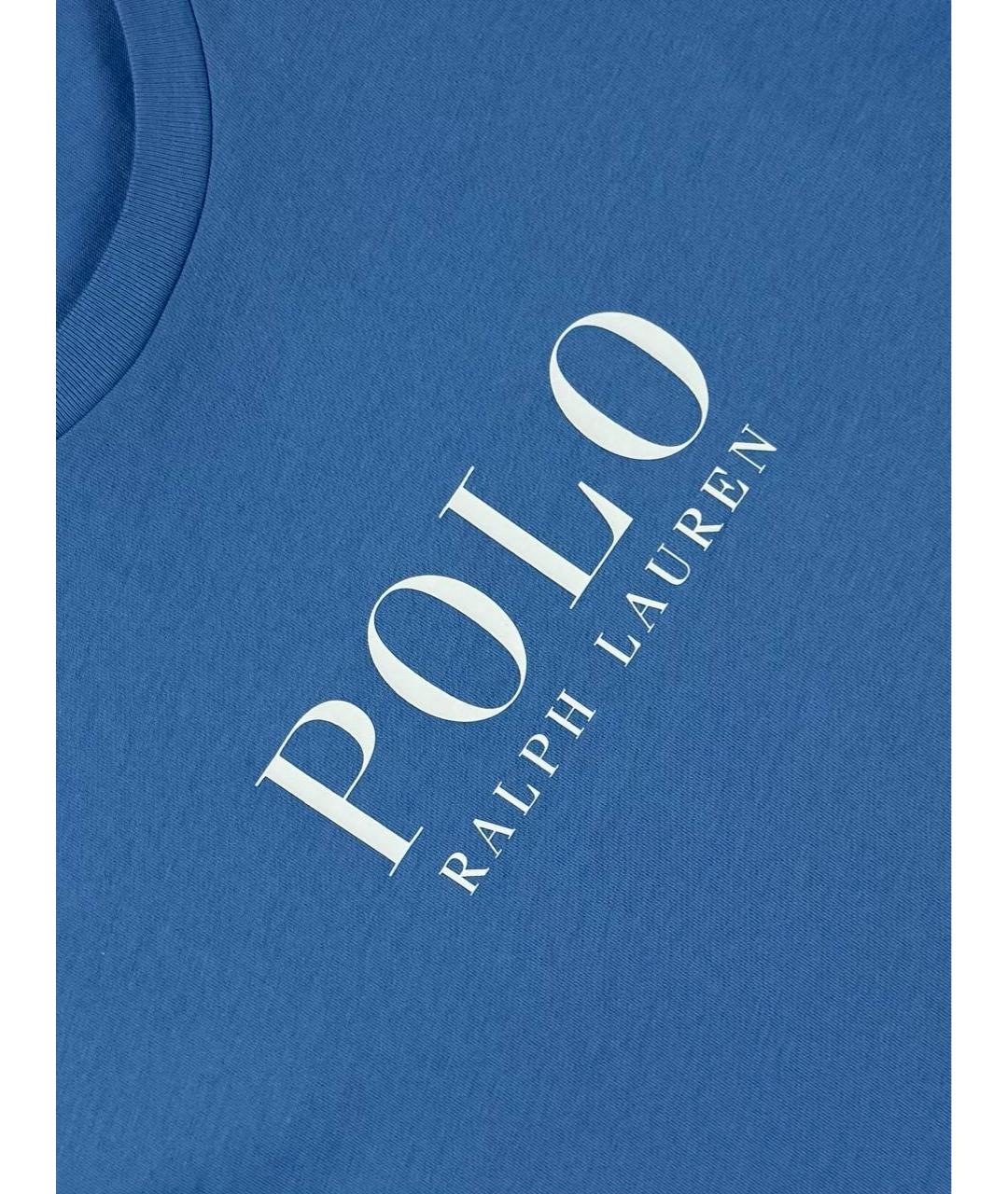 POLO RALPH LAUREN Голубая хлопковая футболка, фото 3
