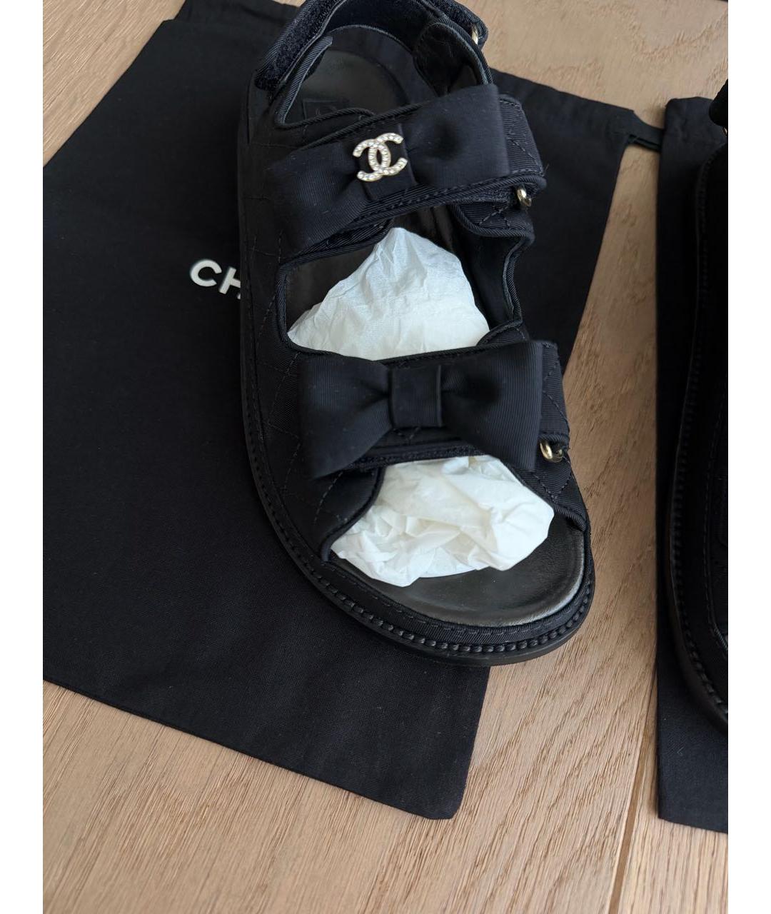 CHANEL Черные сандалии, фото 3