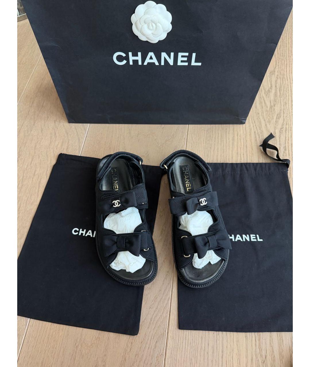 CHANEL Черные сандалии, фото 2