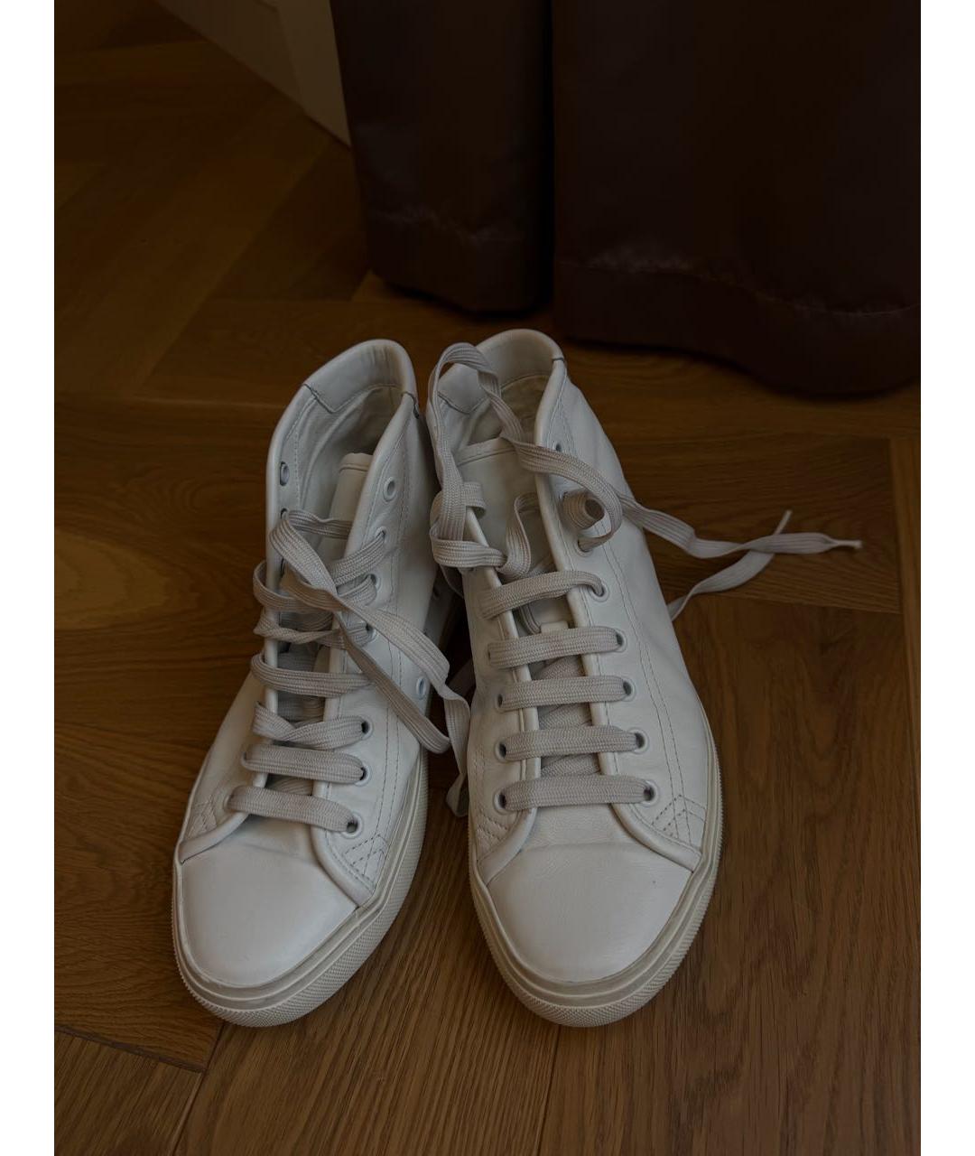 SAINT LAURENT Белые кожаные кеды, фото 2