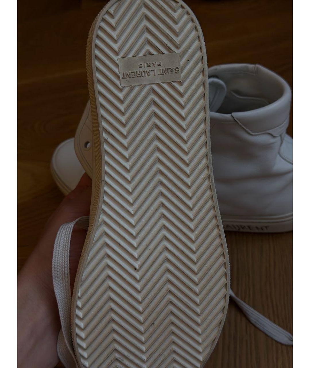 SAINT LAURENT Белые кожаные кеды, фото 4