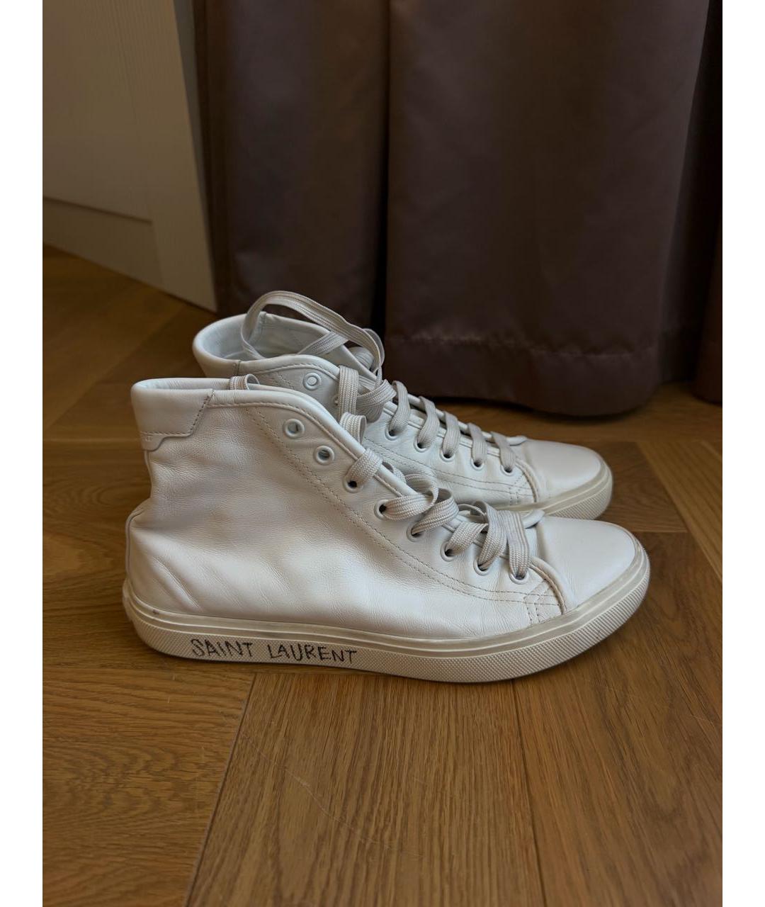 SAINT LAURENT Белые кожаные кеды, фото 5