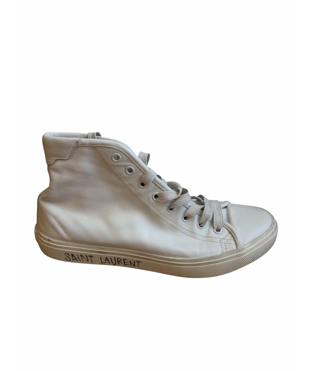 SAINT LAURENT Белые кожаные кеды, фото 1