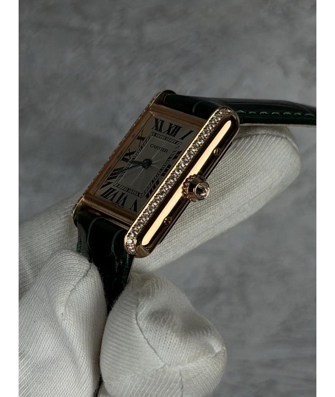 CARTIER Белые часы из розового золота, фото 3