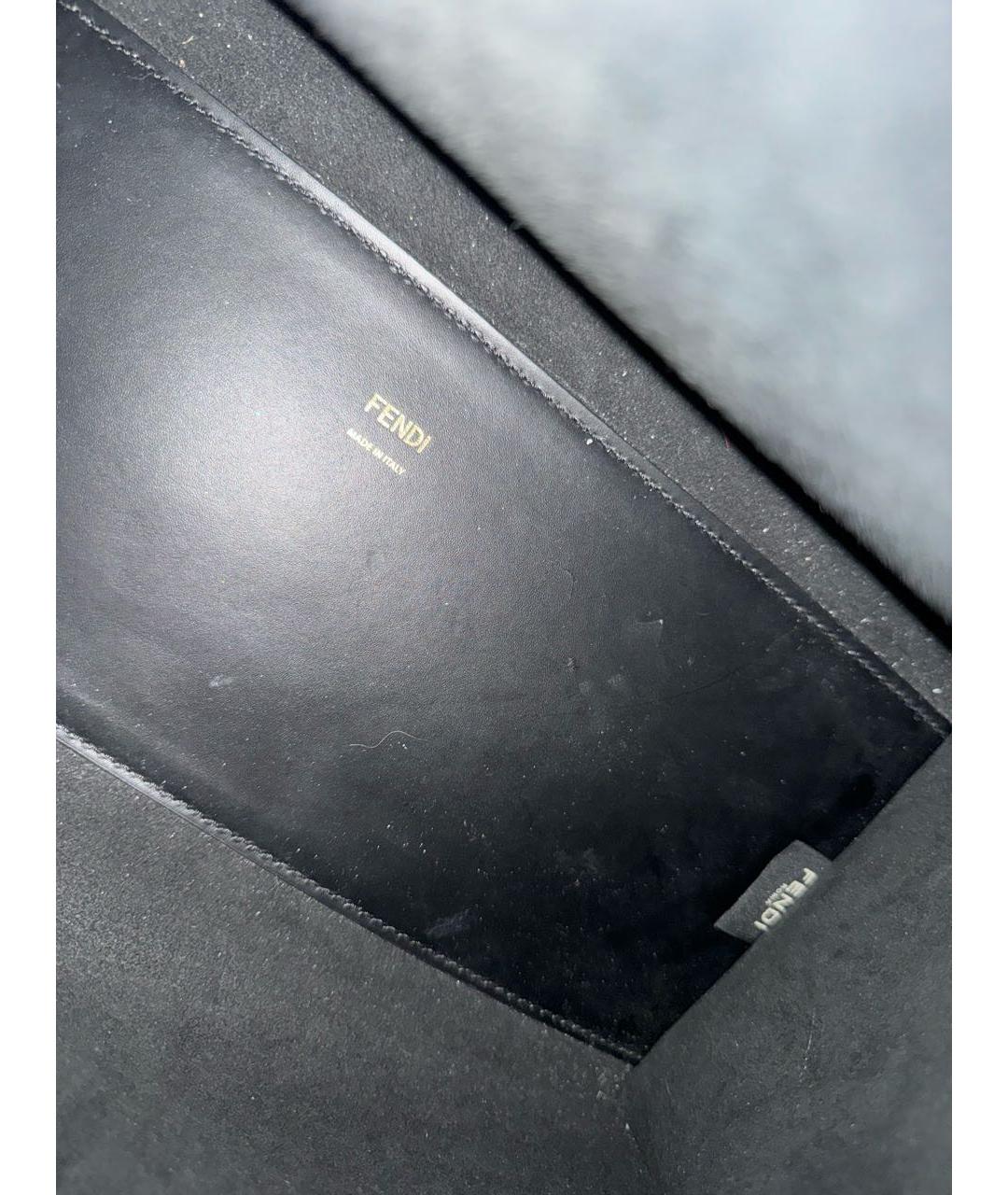FENDI Черная кожаная сумка тоут, фото 4