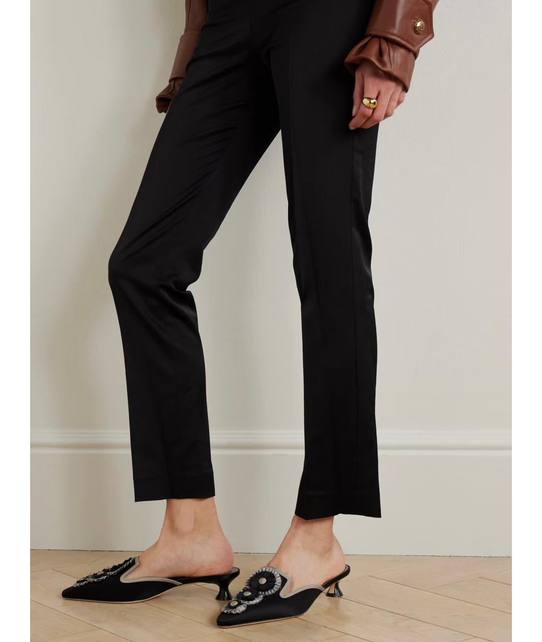 MANOLO BLAHNIK Черные текстильные мюли, фото 2