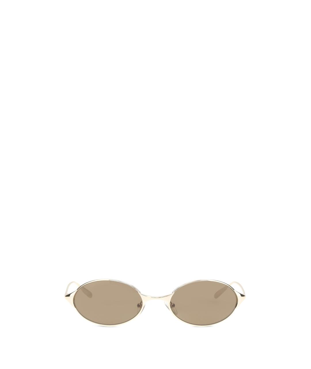 ALEXANDER MCQUEEN Золотые металлические солнцезащитные очки, фото 1