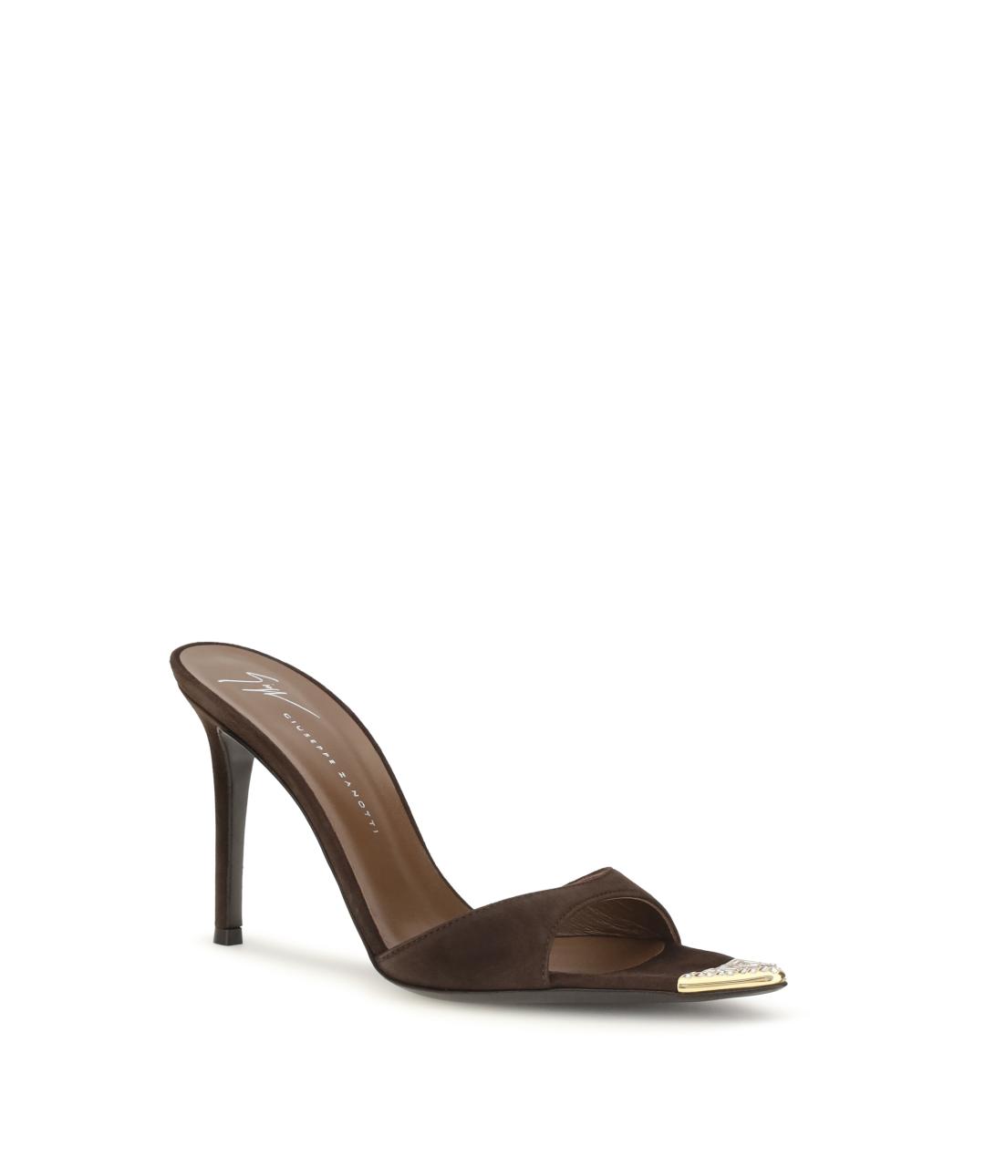 GIUSEPPE ZANOTTI DESIGN Коричневые замшевые мюли, фото 2