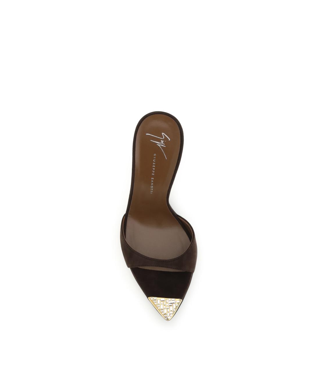 GIUSEPPE ZANOTTI DESIGN Коричневые замшевые мюли, фото 4