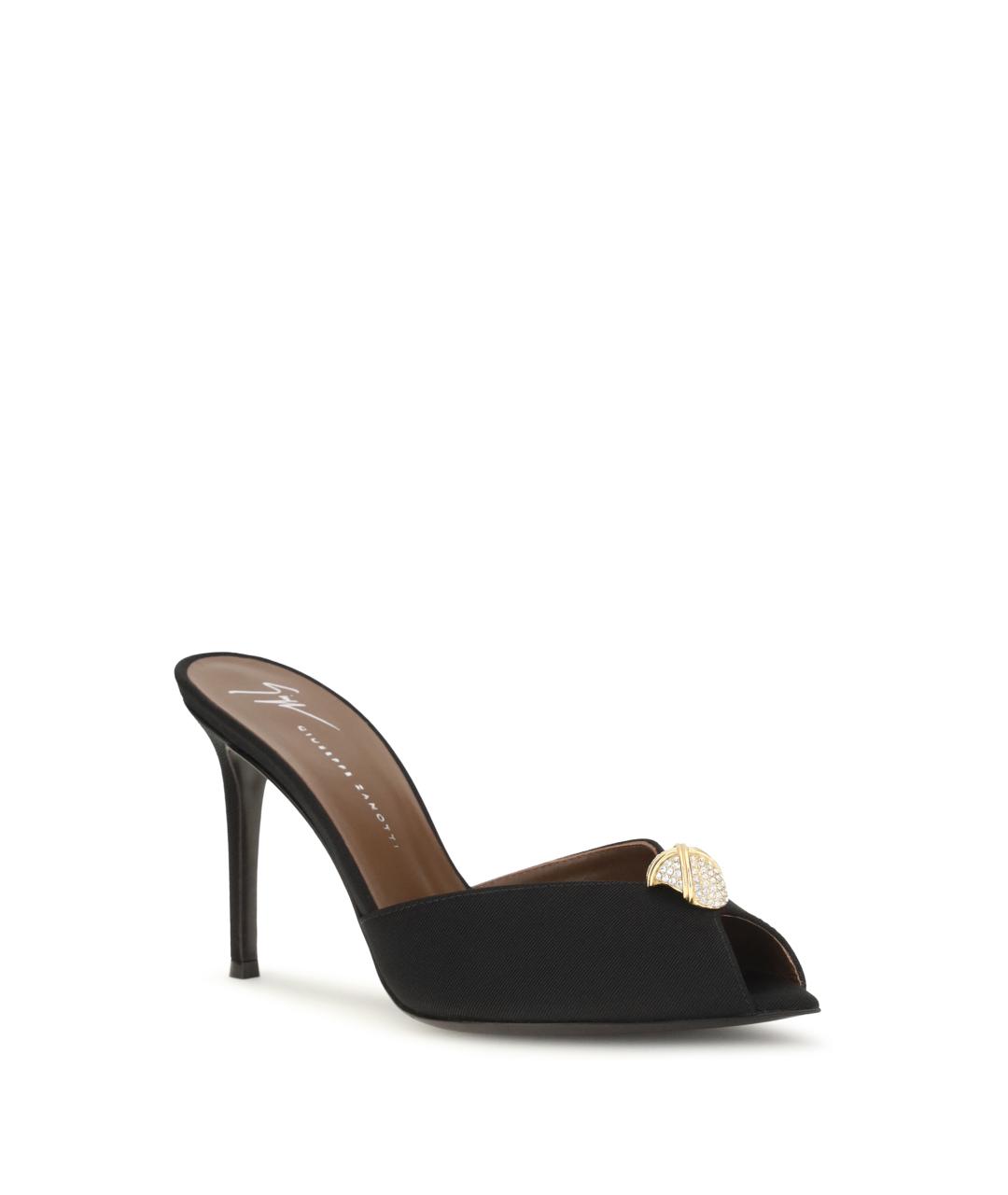 GIUSEPPE ZANOTTI DESIGN Черные текстильные мюли, фото 2