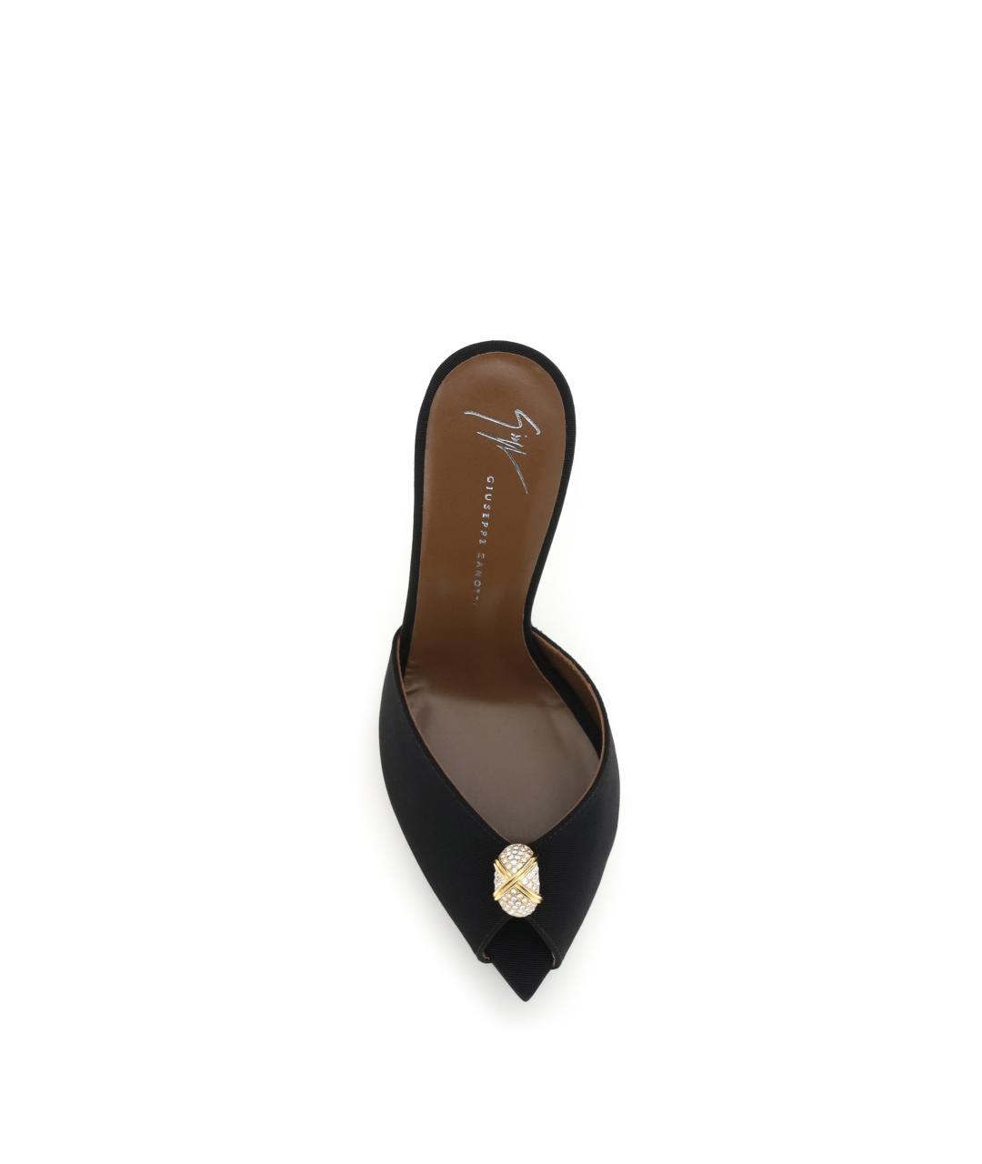 GIUSEPPE ZANOTTI DESIGN Черные текстильные мюли, фото 4