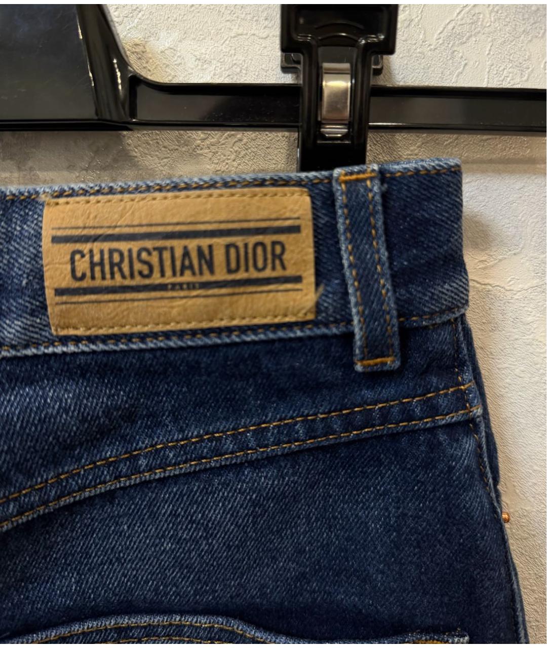 CHRISTIAN DIOR Темно-синие хлопковые джинсы клеш, фото 4