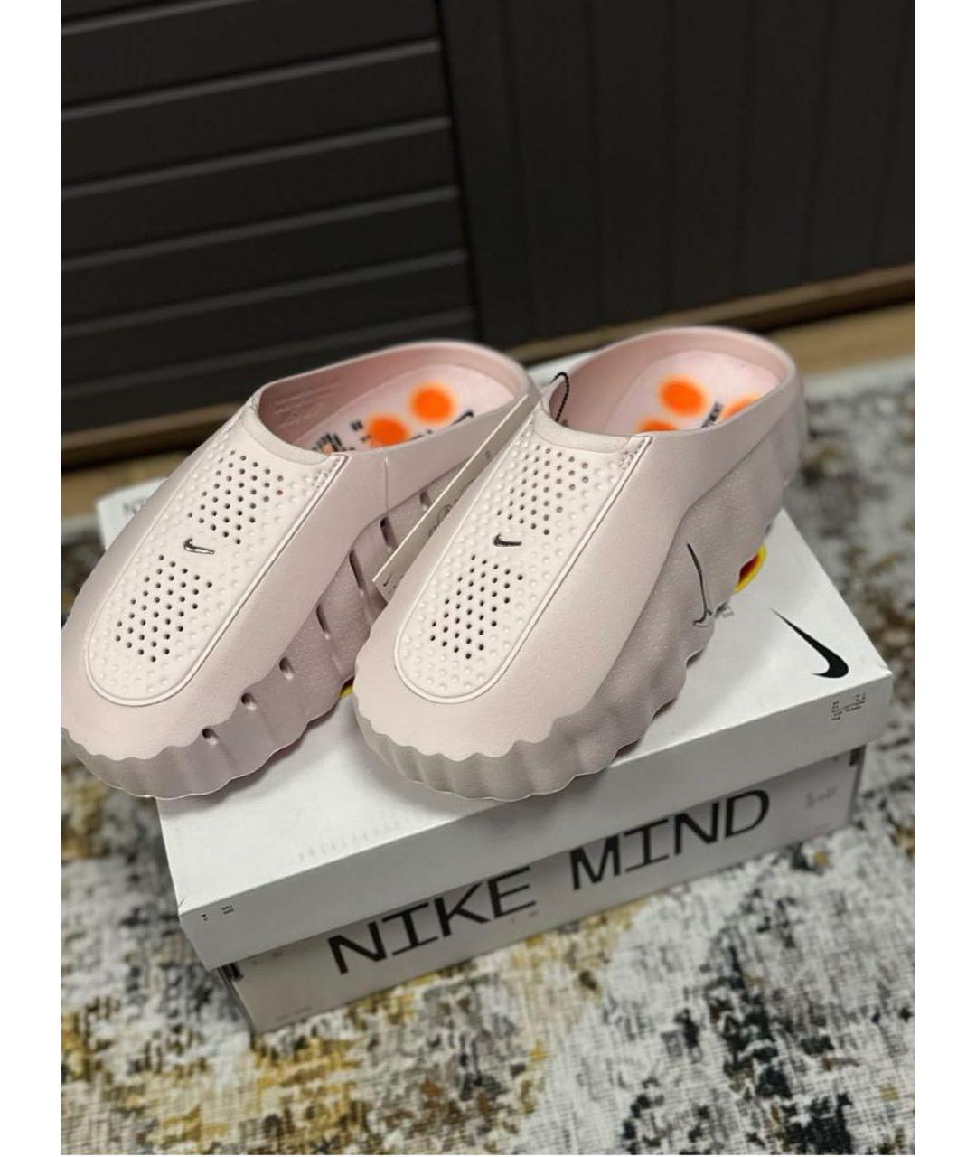 NIKE Розовые резиновые шлепанцы, фото 5