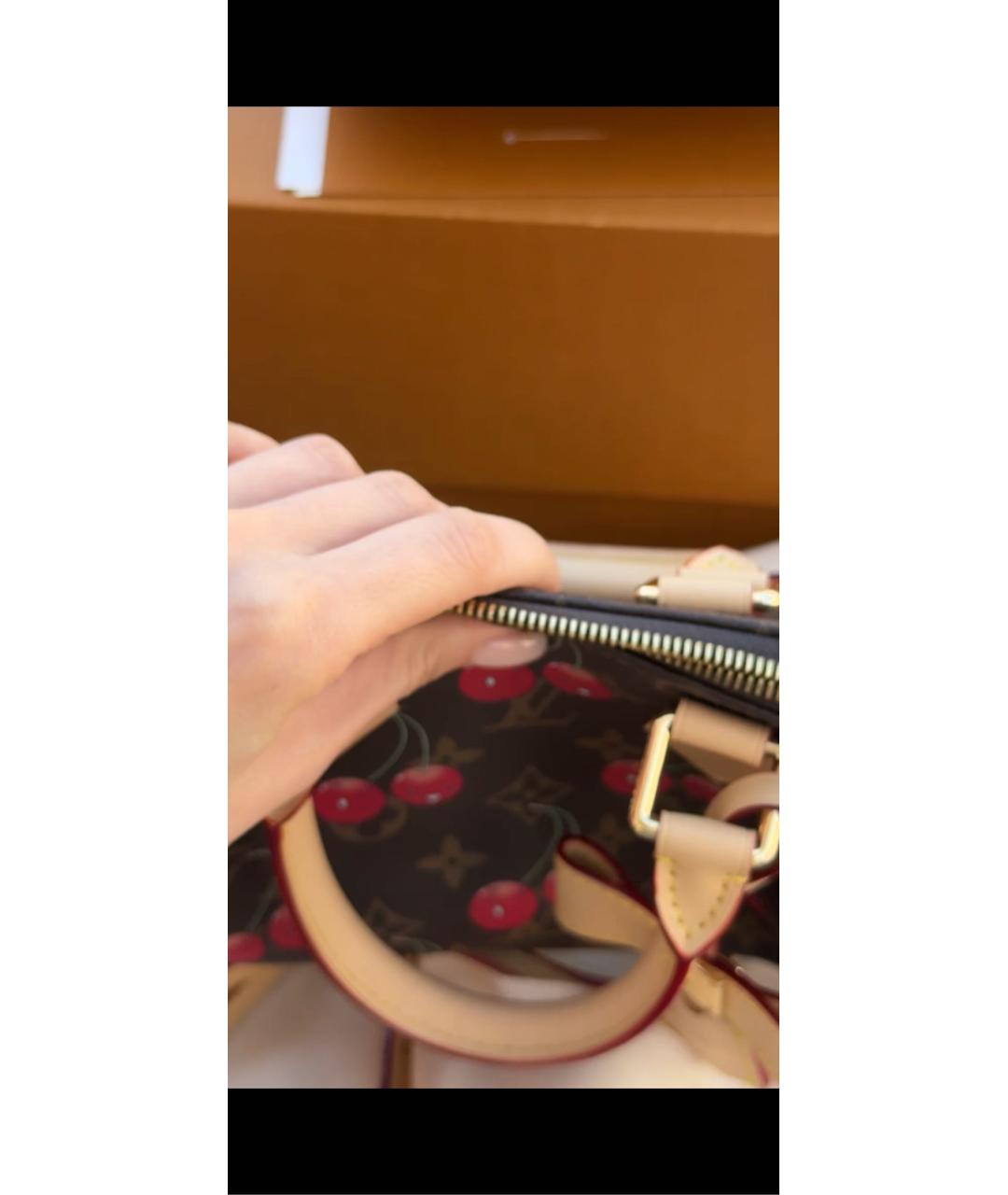 LOUIS VUITTON Коричневая кожаная сумка через плечо, фото 3