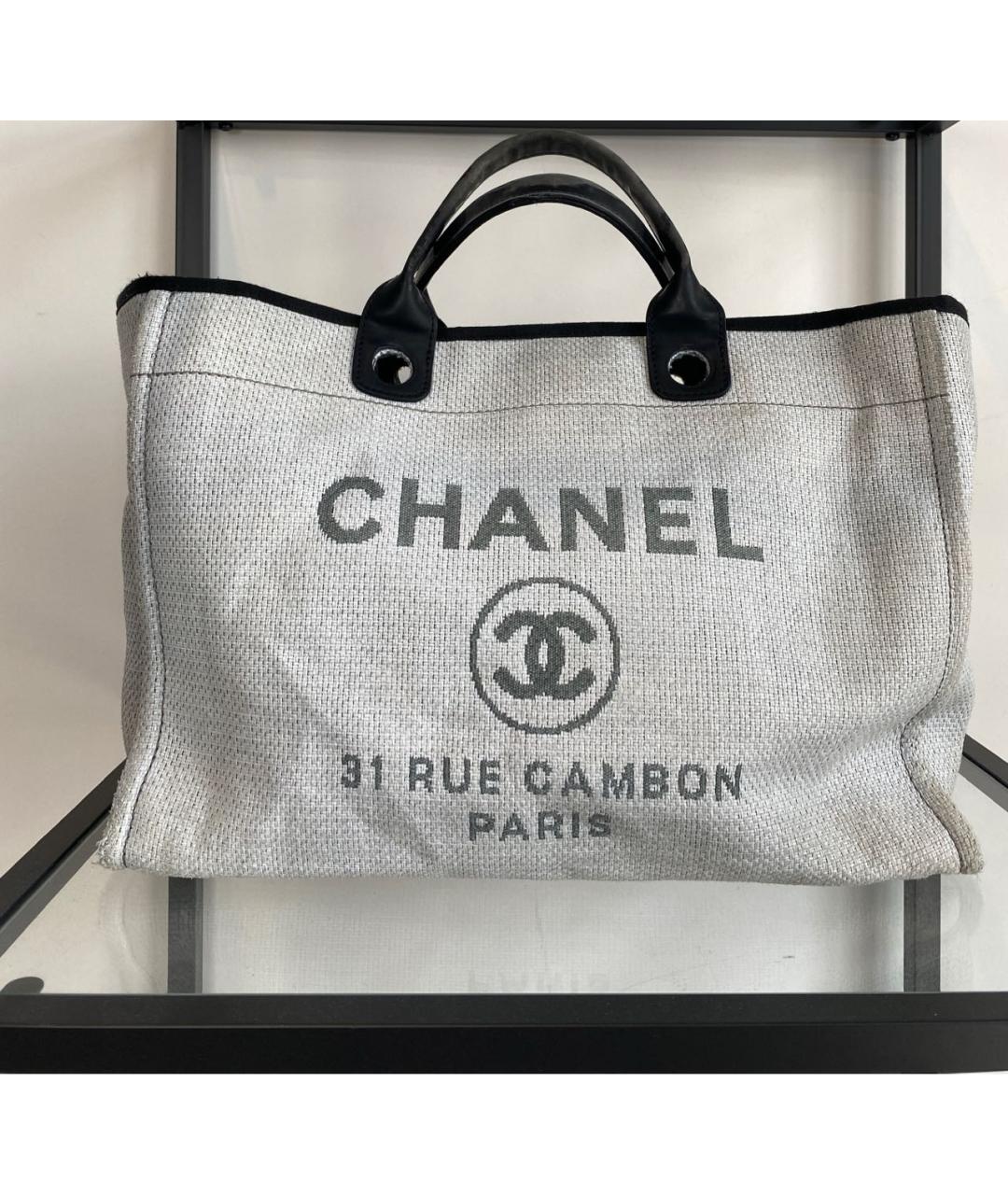 CHANEL Серая сумка с короткими ручками, фото 3