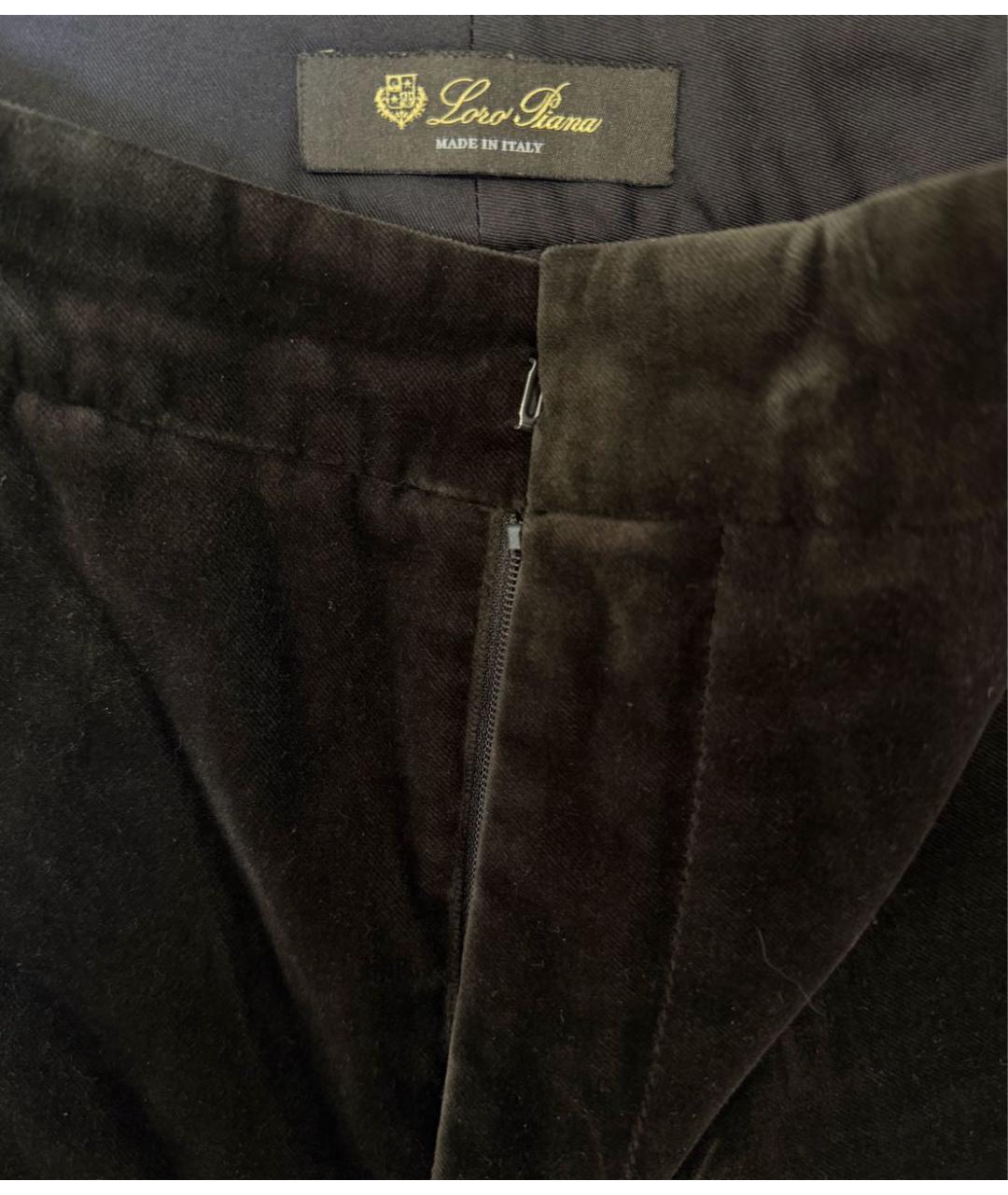 LORO PIANA Коричневые хлопковые брюки узкие, фото 3