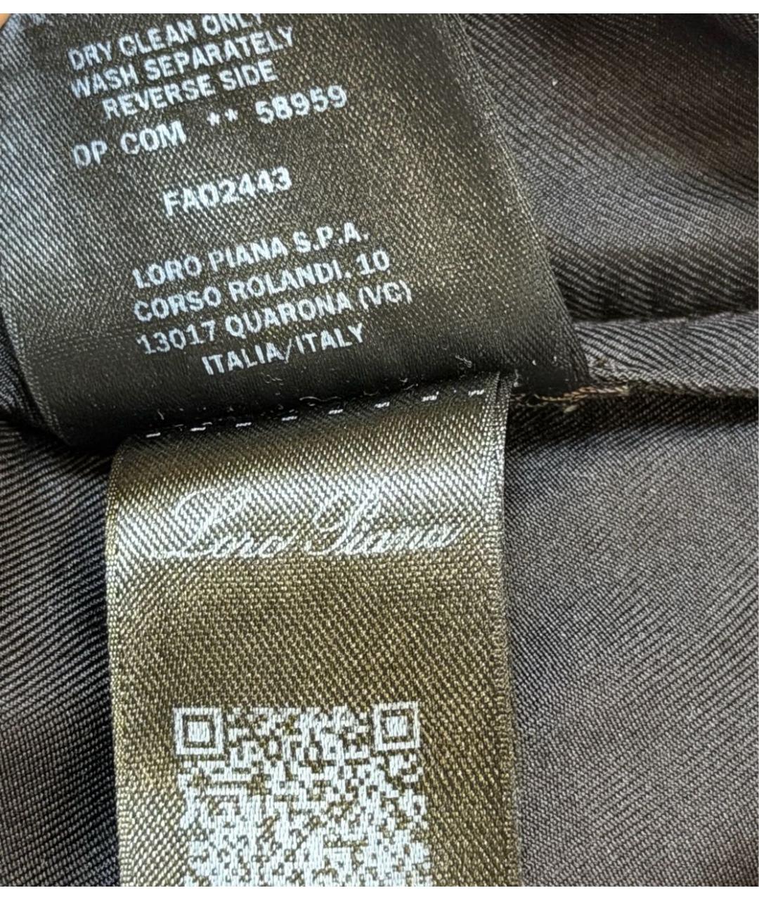 LORO PIANA Коричневые хлопковые брюки узкие, фото 5