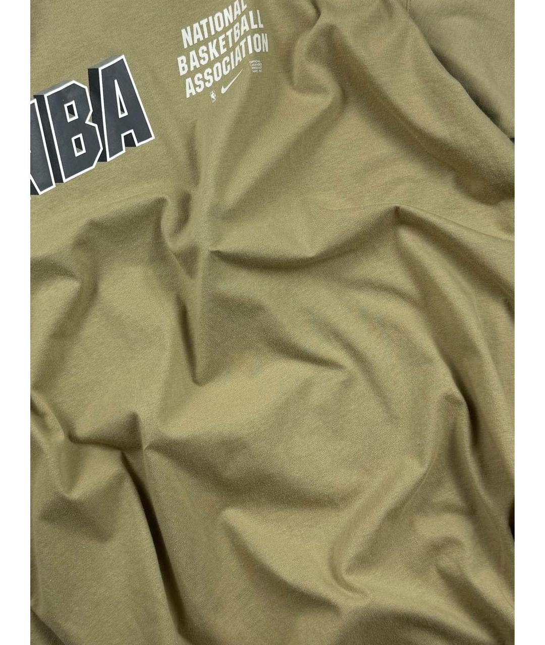 NIKE Бежевая хлопковая футболка, фото 5