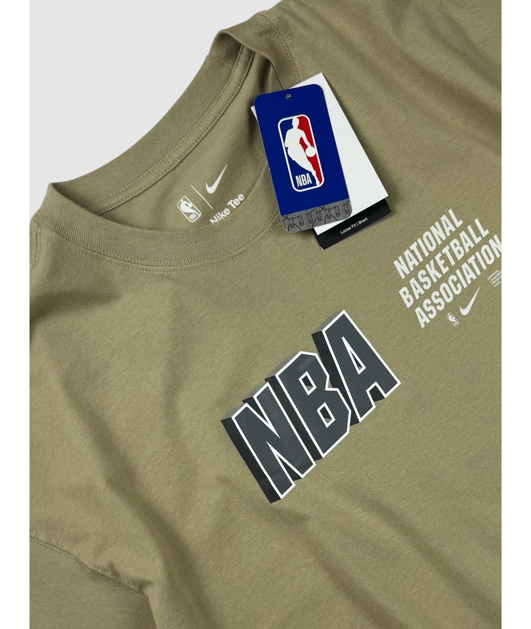 NIKE Бежевая хлопковая футболка, фото 4