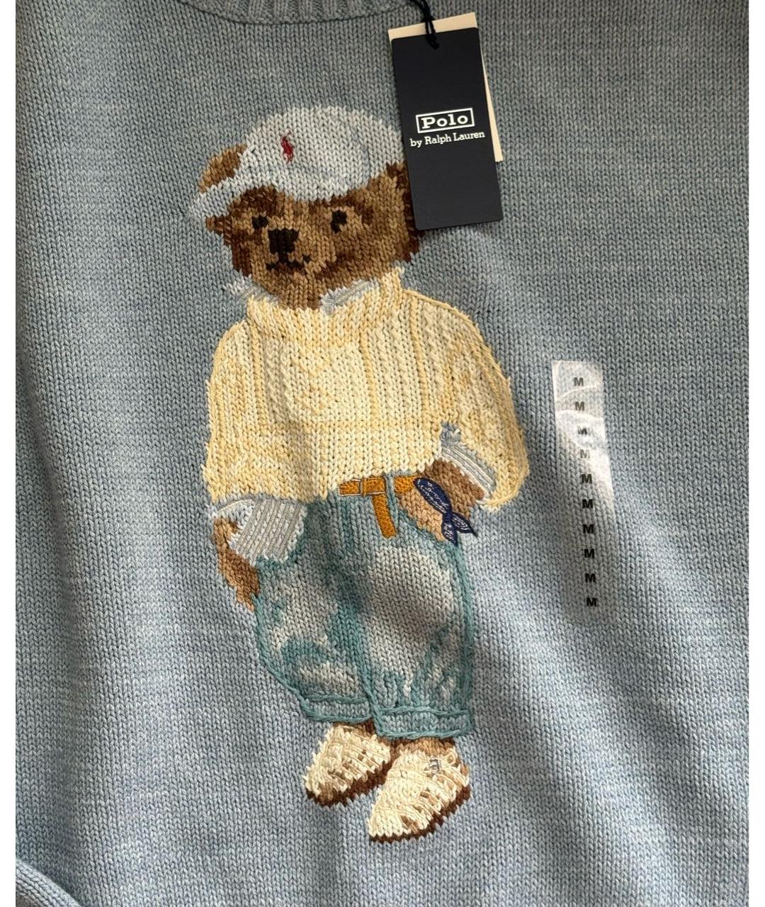 POLO RALPH LAUREN Голубой хлопковый джемпер / свитер, фото 4