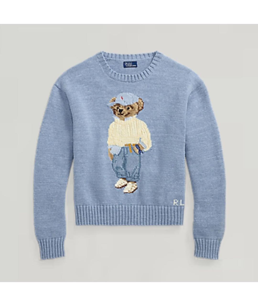 POLO RALPH LAUREN Голубой хлопковый джемпер / свитер, фото 9