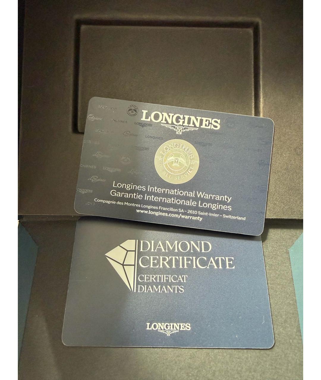 LONGINES Антрацитовые часы из белого золота, фото 4