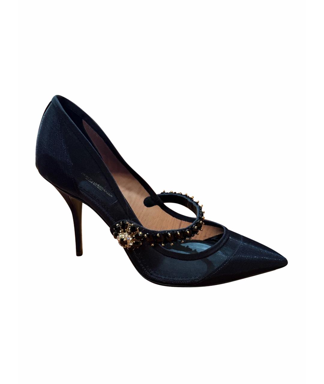 DOLCE&GABBANA Черные текстильные туфли, фото 1