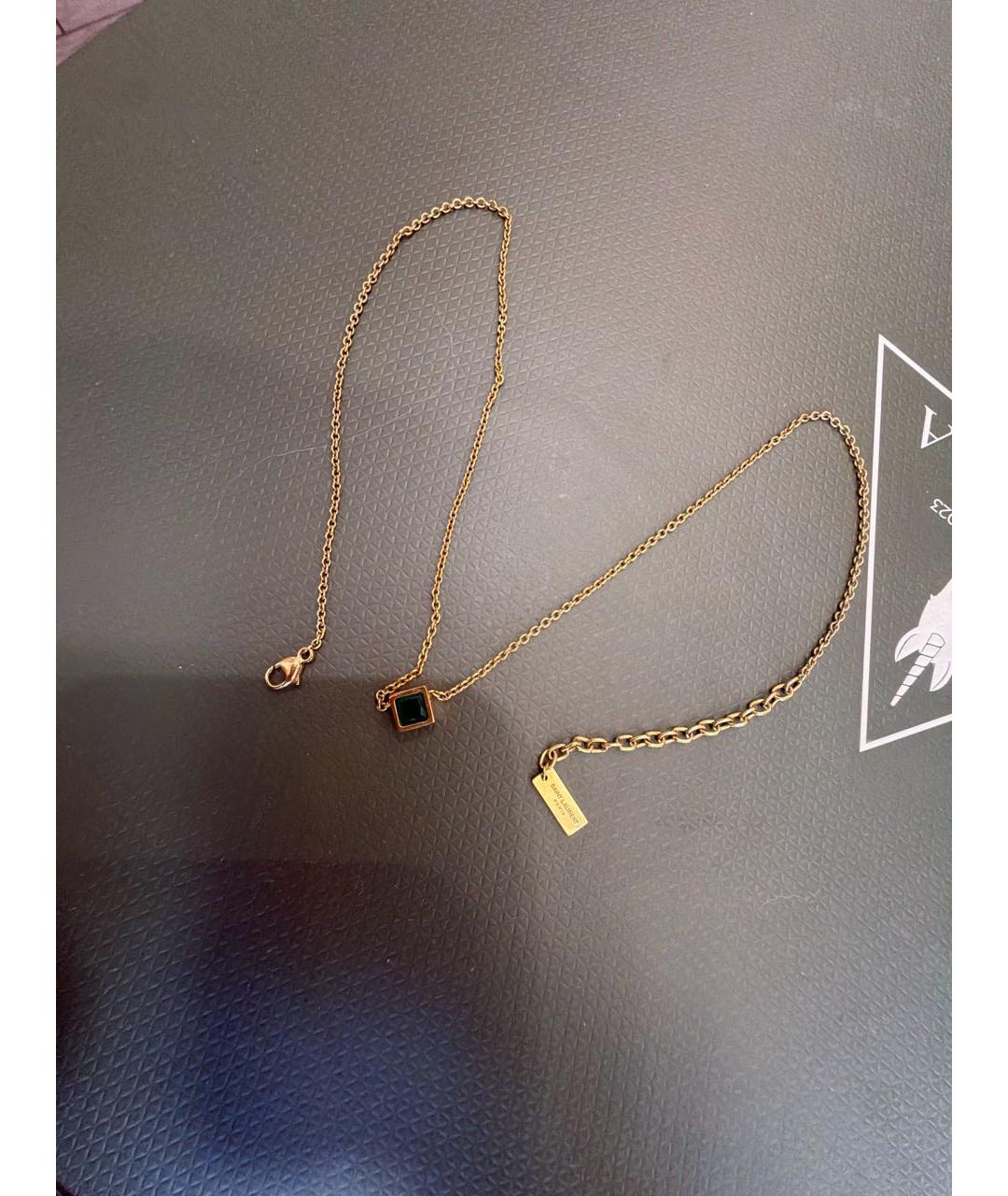 SAINT LAURENT Зеленая латунная подвеска, фото 3