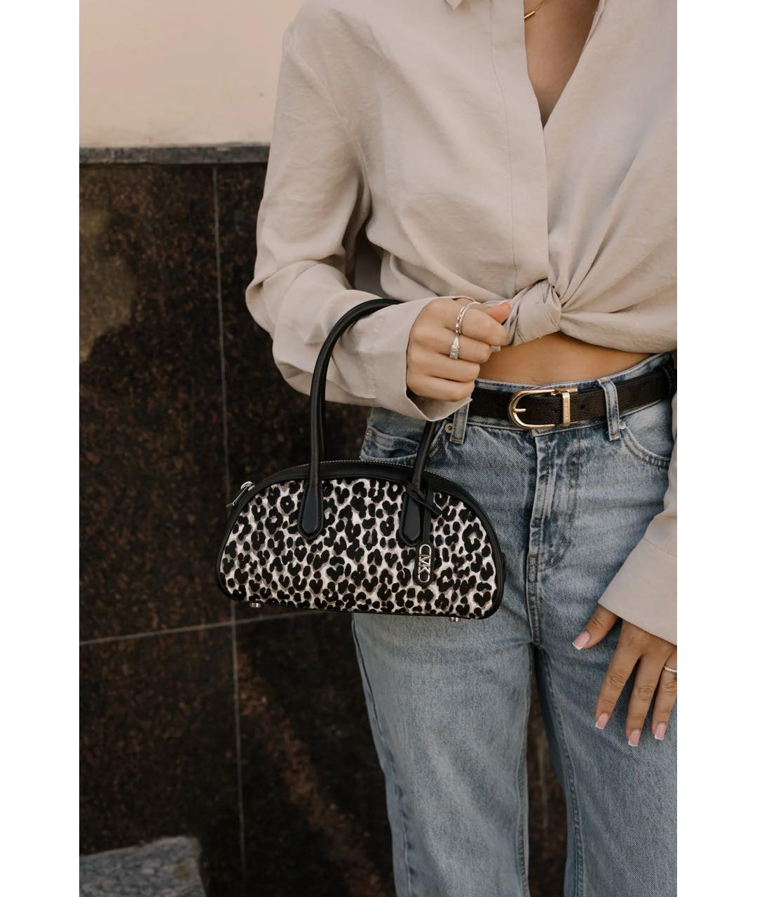 MICHAEL KORS Черная кожаная сумка с короткими ручками, фото 8