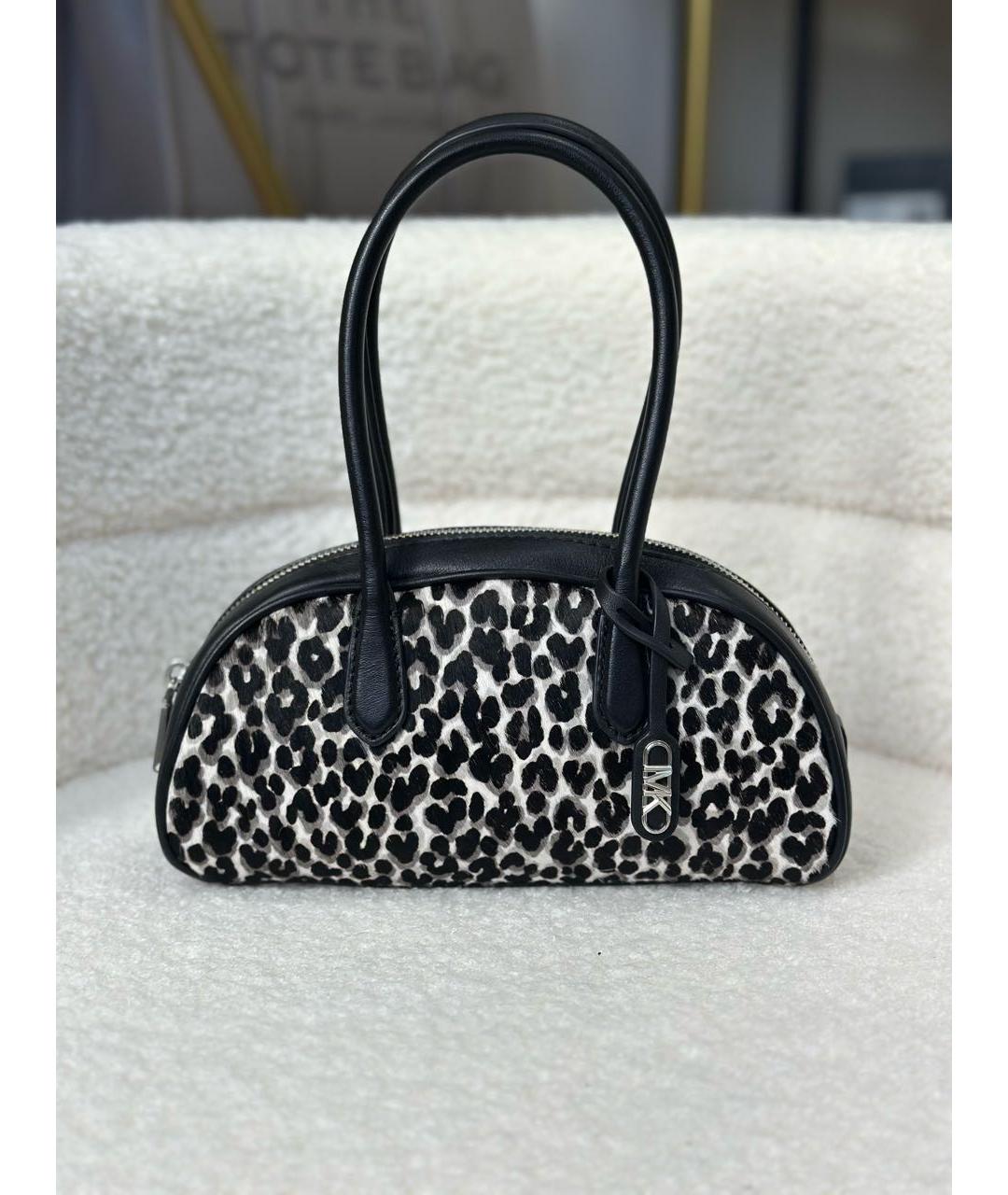 MICHAEL KORS Черная кожаная сумка с короткими ручками, фото 9