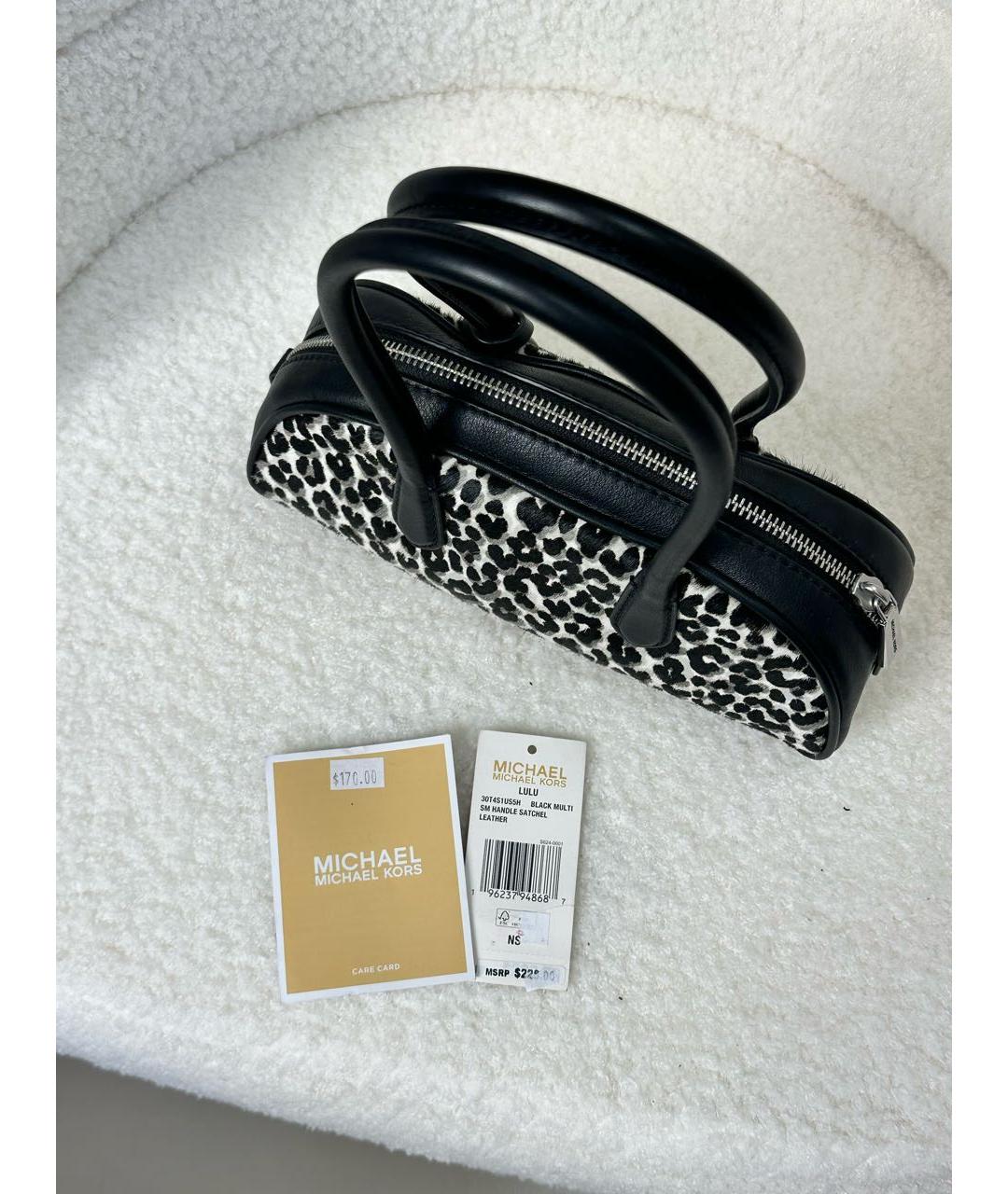 MICHAEL KORS Черная кожаная сумка с короткими ручками, фото 5