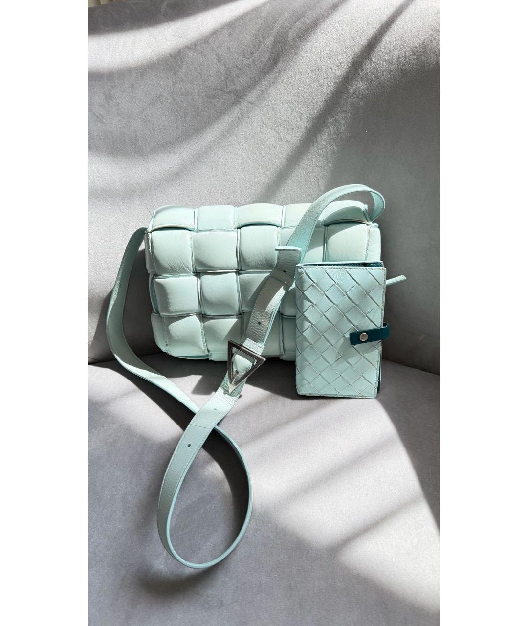 BOTTEGA VENETA Голубая кожаная сумка через плечо, фото 4