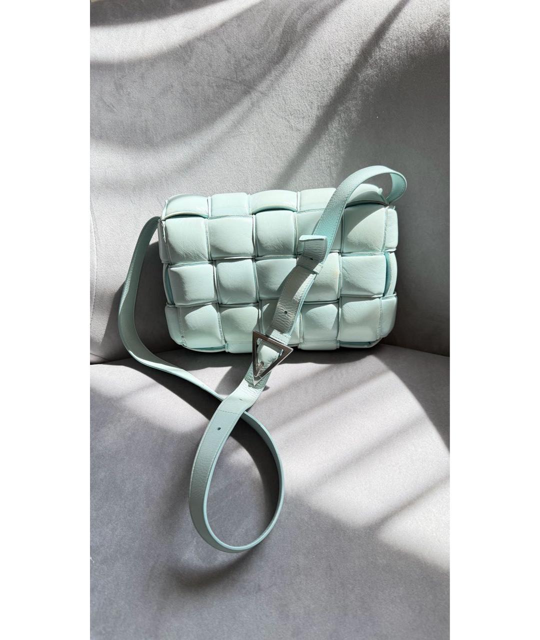 BOTTEGA VENETA Голубая кожаная сумка через плечо, фото 2