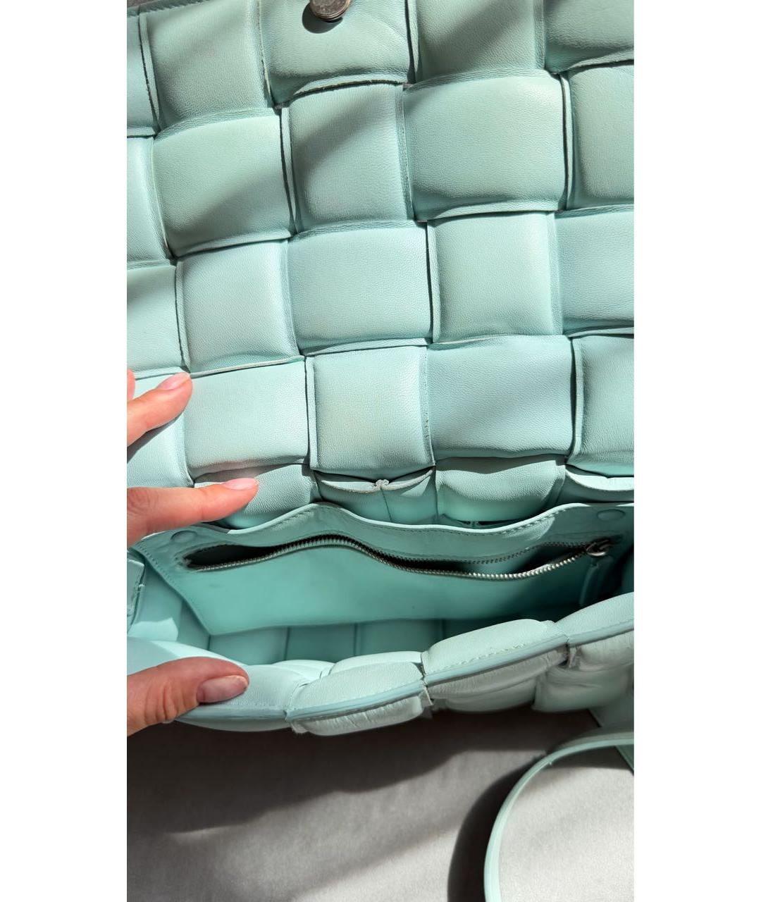 BOTTEGA VENETA Голубая кожаная сумка через плечо, фото 3