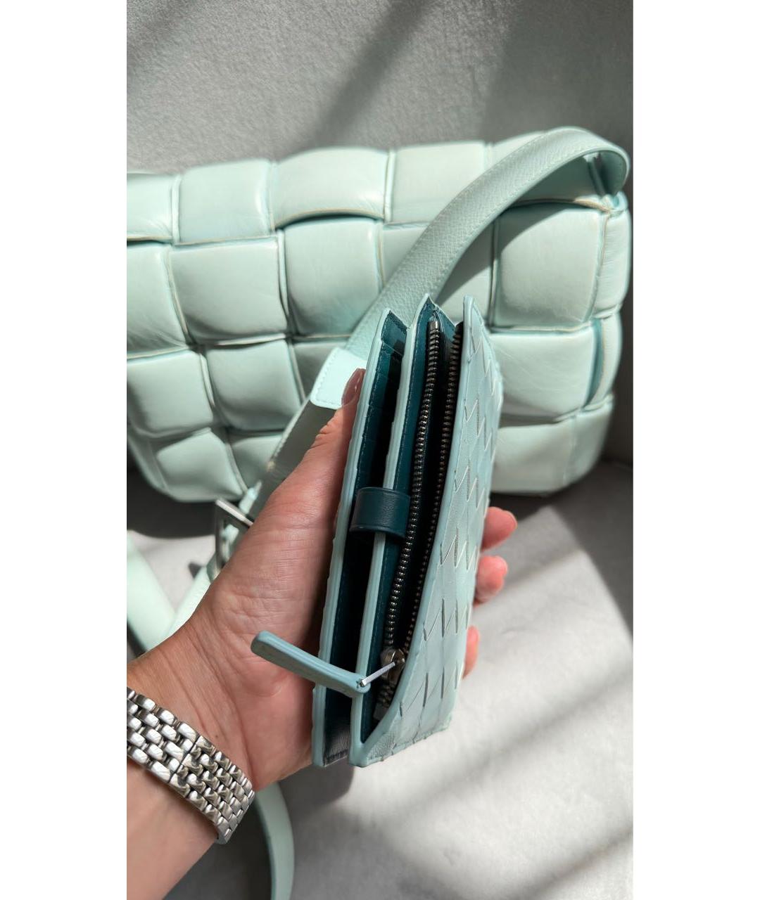 BOTTEGA VENETA Голубая кожаная сумка через плечо, фото 5