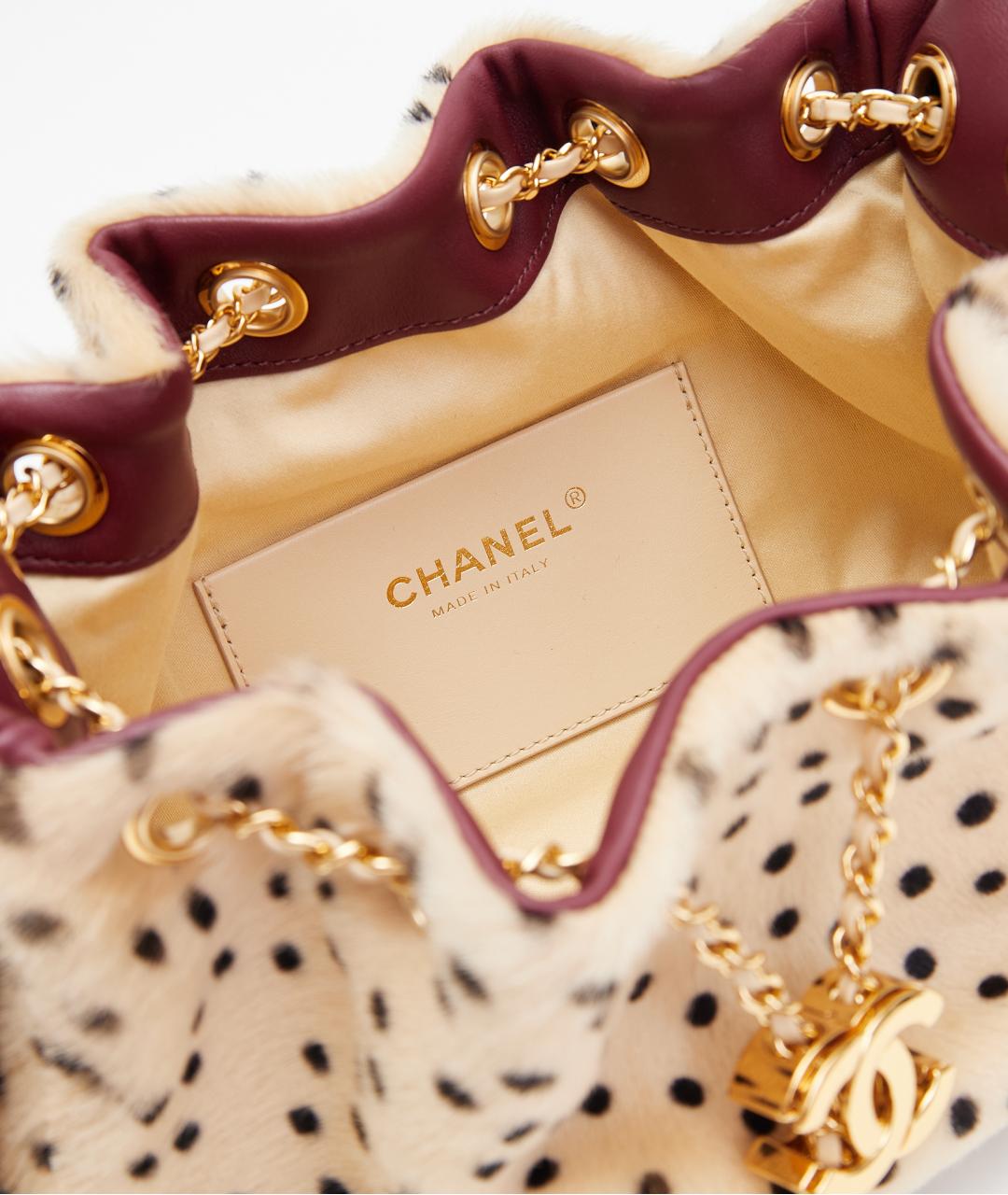 CHANEL Бежевая кожаная сумка с короткими ручками, фото 7