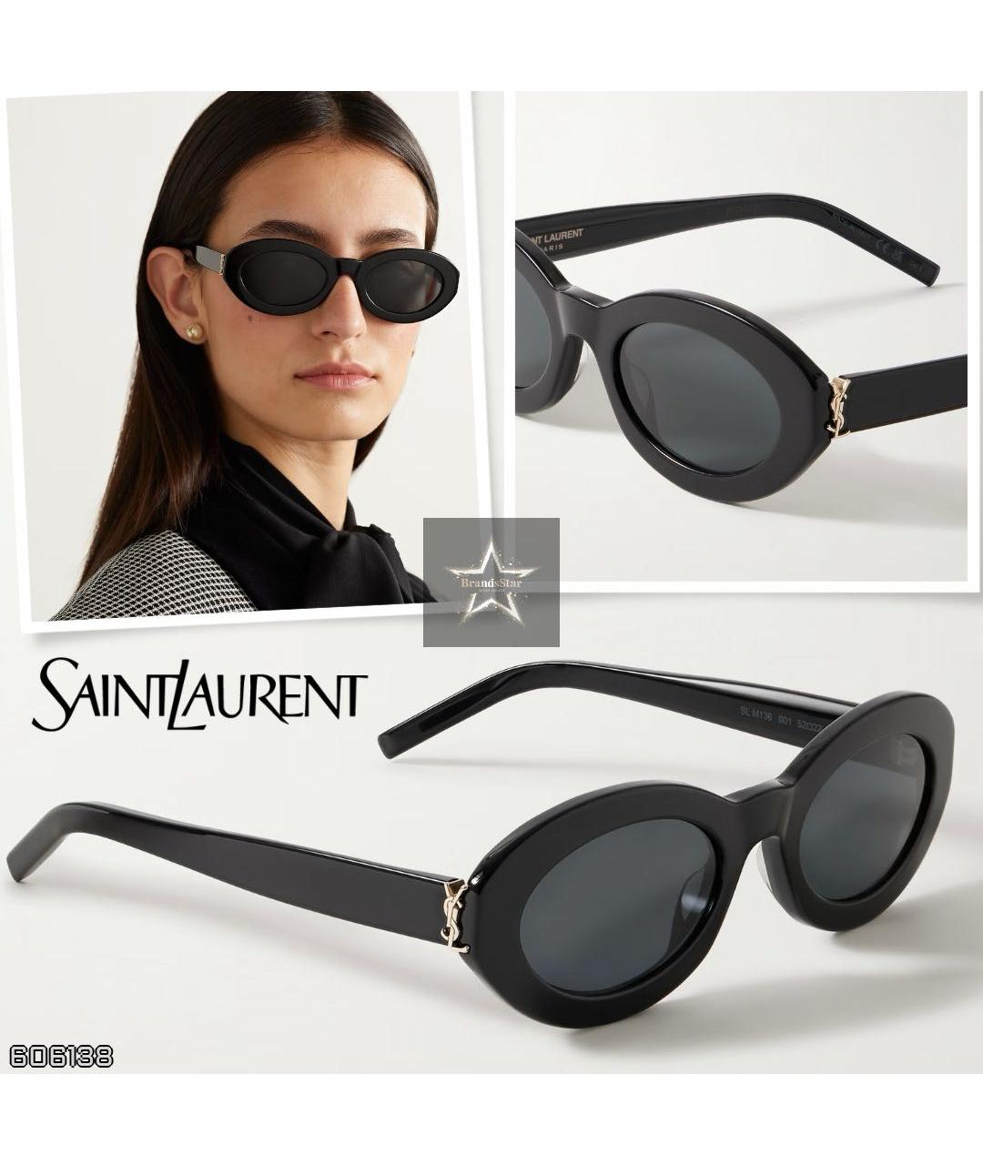 SAINT LAURENT Черные солнцезащитные очки, фото 2
