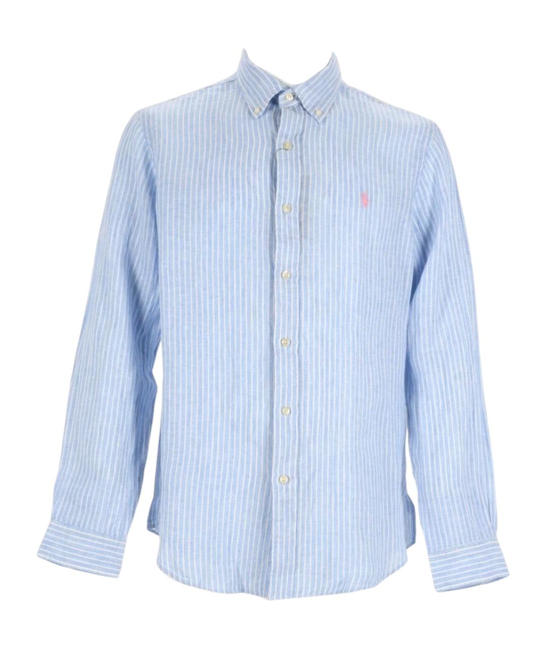 POLO RALPH LAUREN Голубая льняная кэжуал рубашка, фото 1
